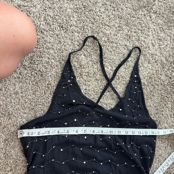 Free People Metal Maiden Chemise Mesh Ruffle Slip Mini Dress Embellished SP - Picture 10 of 15